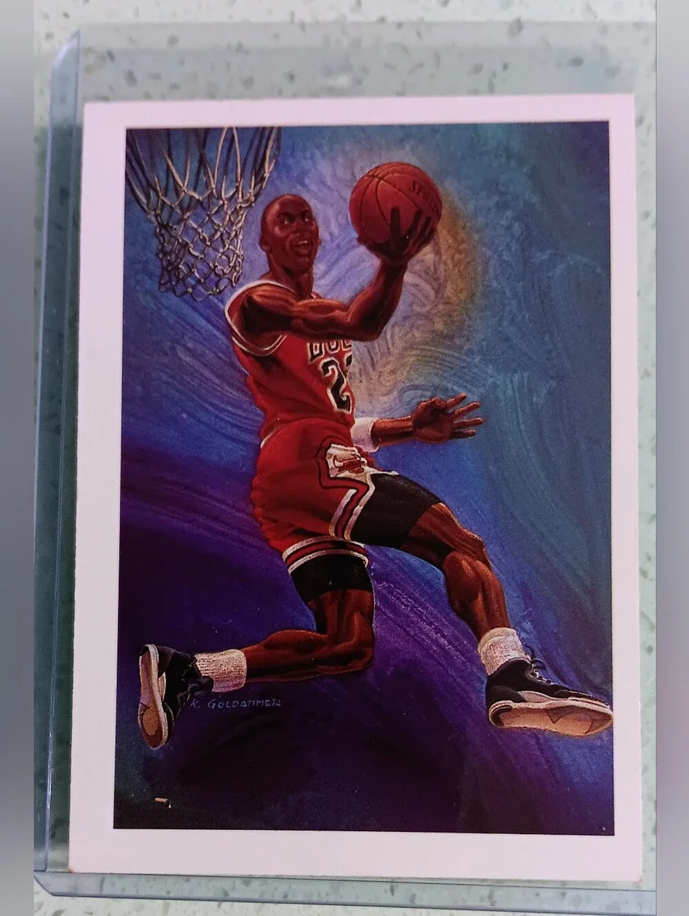 1990-91 NBA Hoops Michael Jordan Art Team Card Checklist #358 Bulls